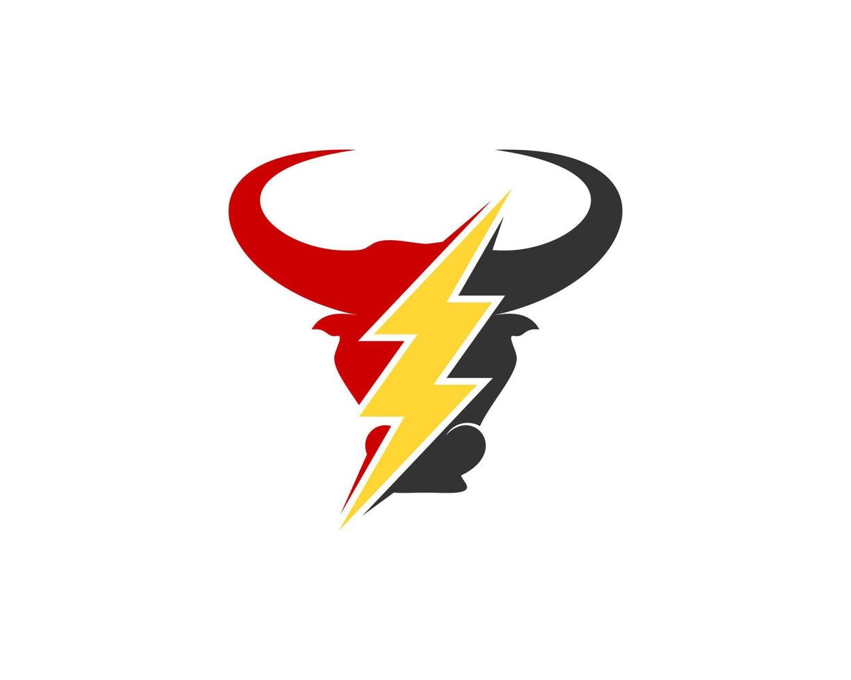 Bull head with electrical lightning inside vector