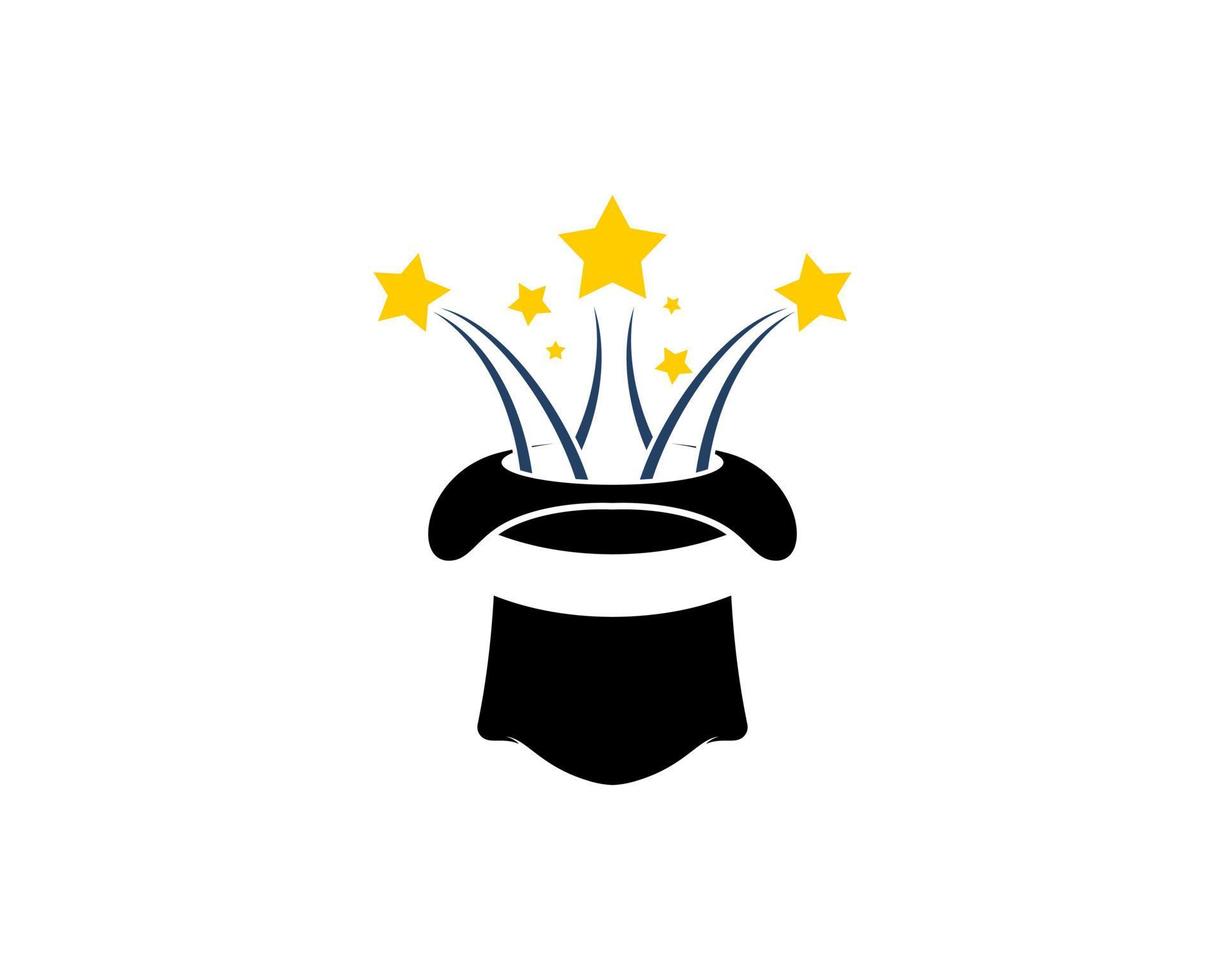 Magical hat with star gliding vector