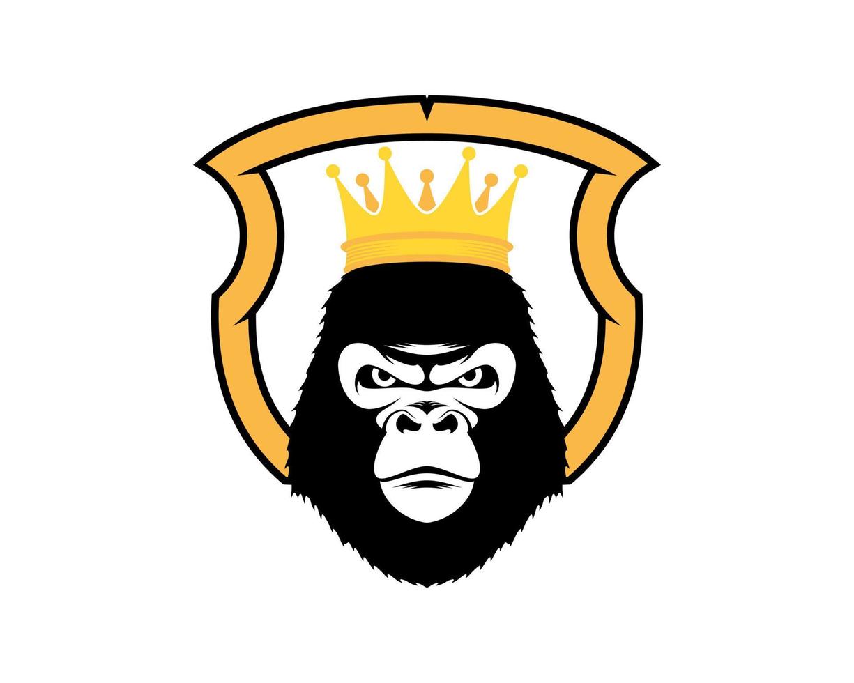 logotipo de protección del escudo de king kong vector