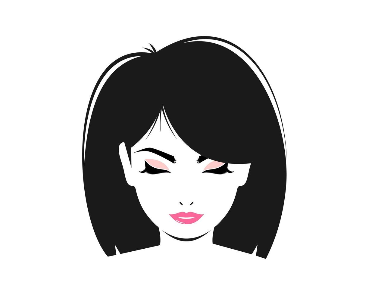 Ilustración de vector de cara de mujer de belleza