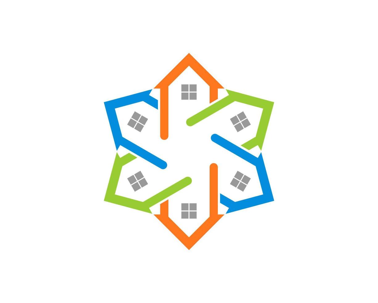 Abstract colorful star house vector