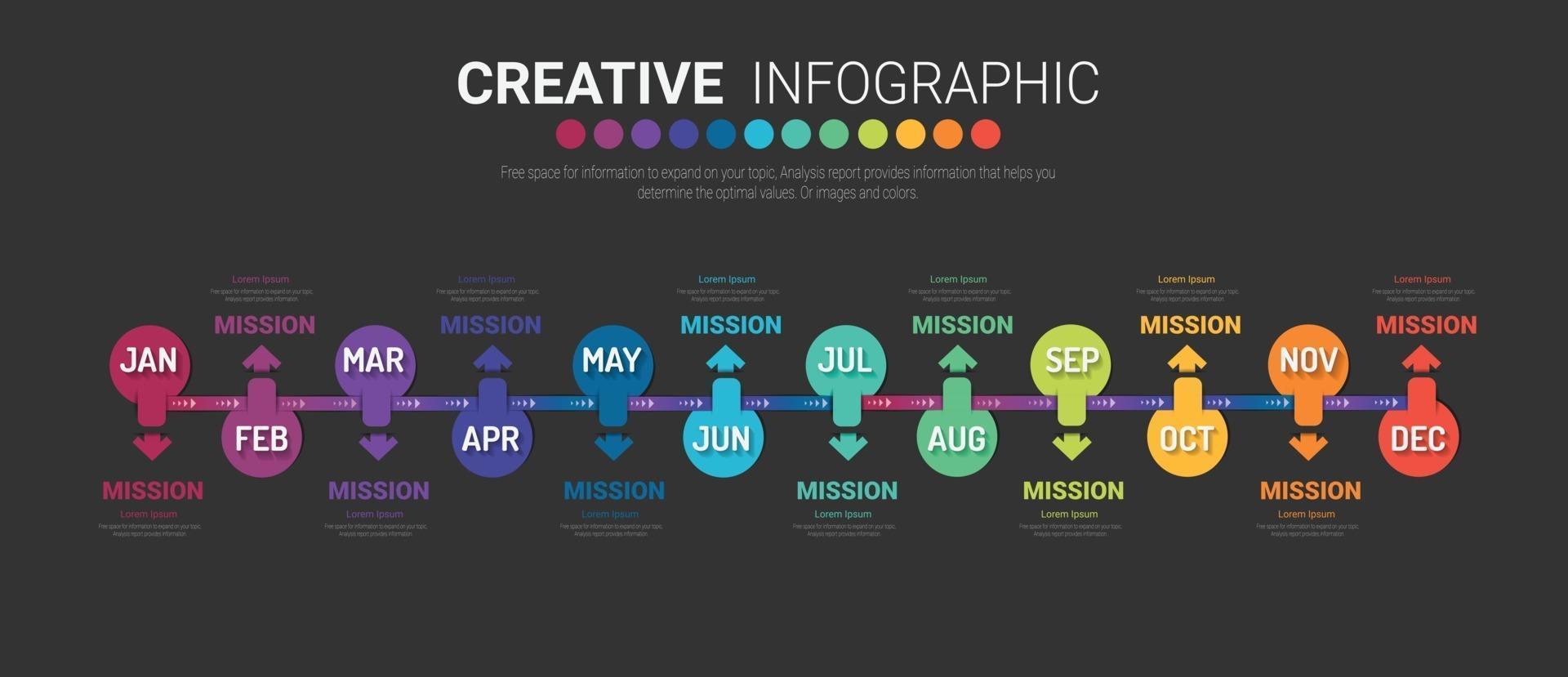 Infographics element  with 12 options, steps or processes. vector