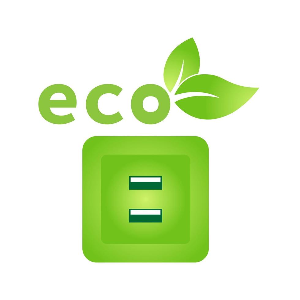 Eco socket plug charging icon vector