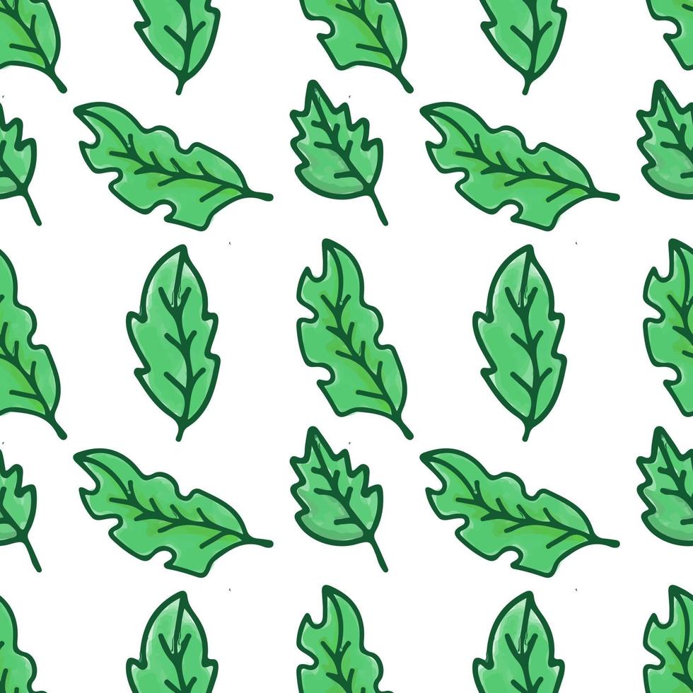 Seamless pattern with tropical leaves on white background vector