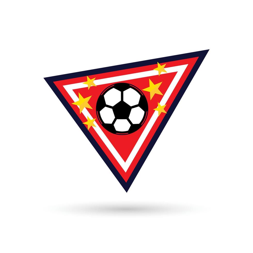 logotipo de fútbol o insignia de signo de club de fútbol. Logotipo de fútbol con diseño de vector de fondo de escudo