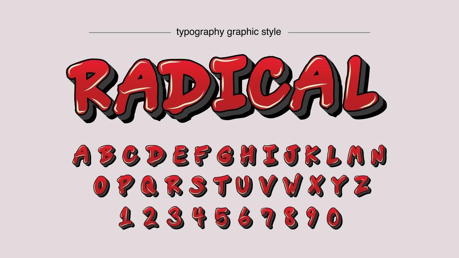 Red isolated graffiti letters vector