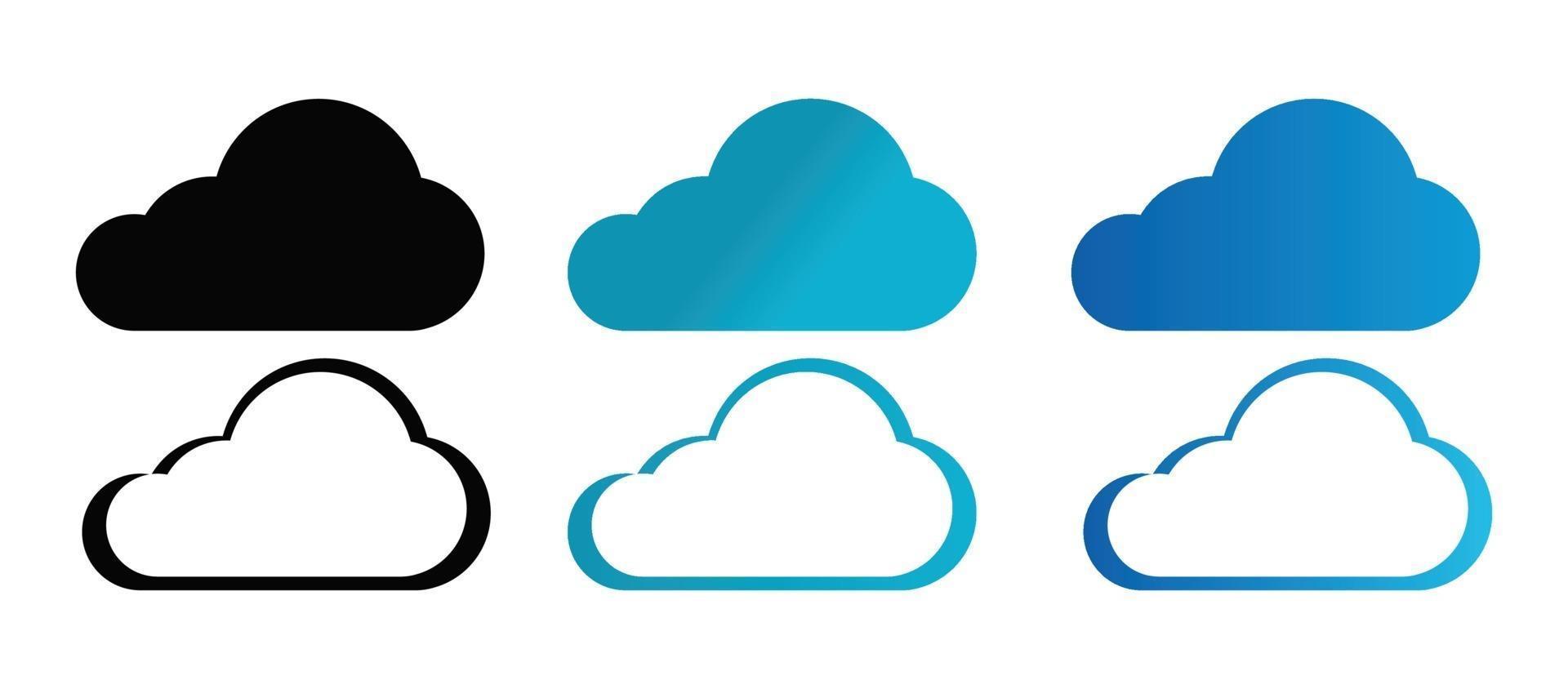 establecer nubes azules para el diseño. icono de nube. diseño plano en la nube vector