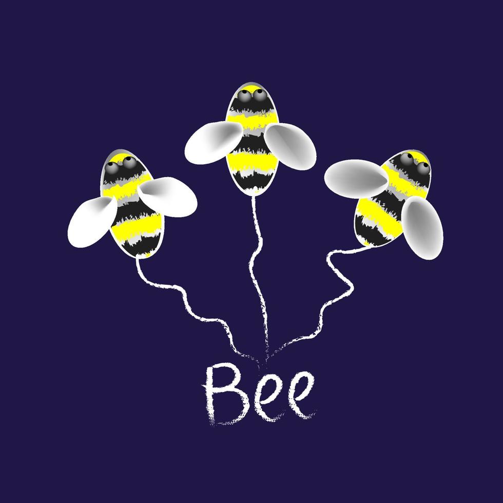 Bee fly, cute insect for kids vector