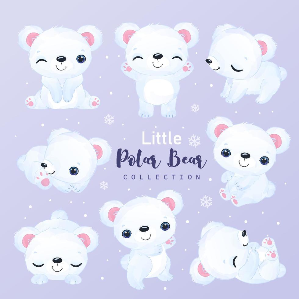 adorable colección de imágenes prediseñadas de osito polar vector