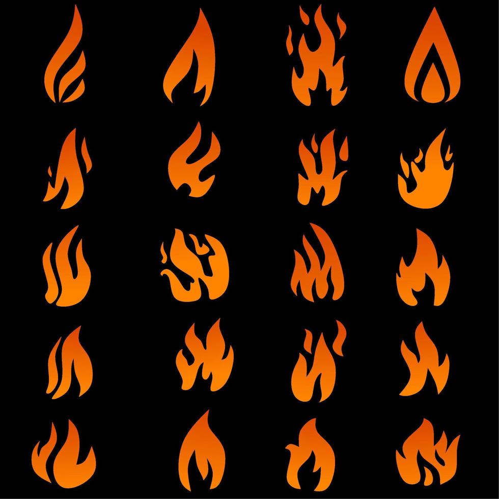 Set icon fire vector