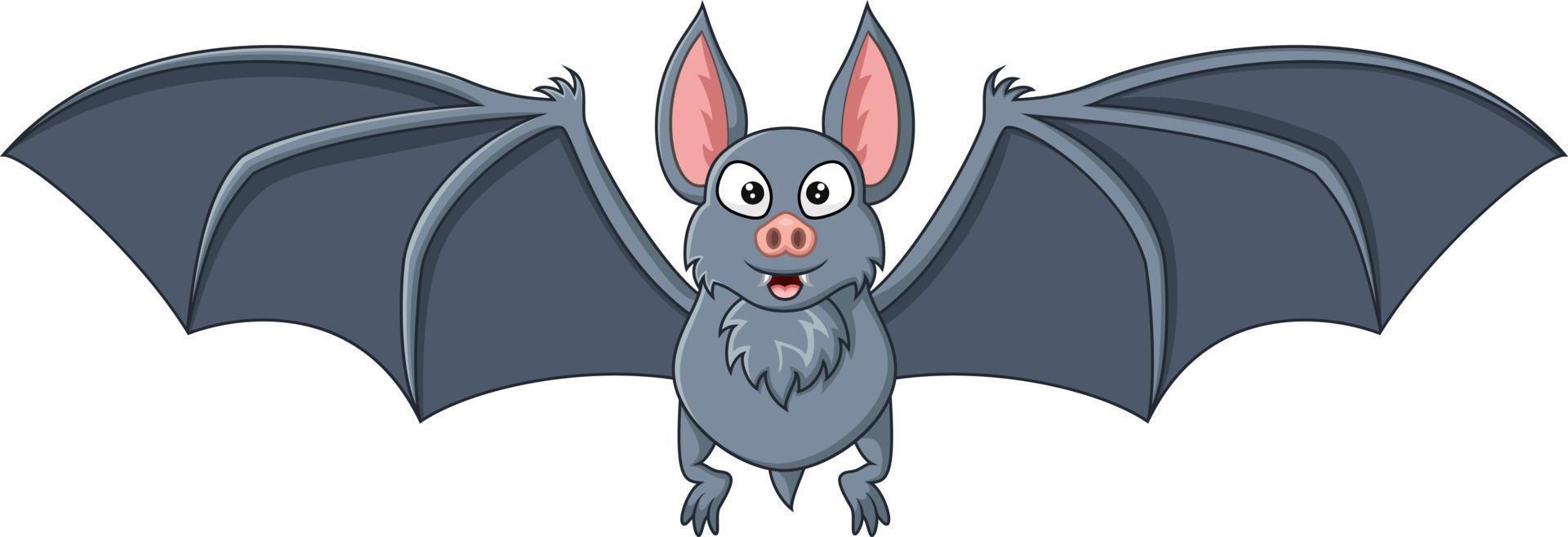 Cartoon bat flying isolated on white background vector