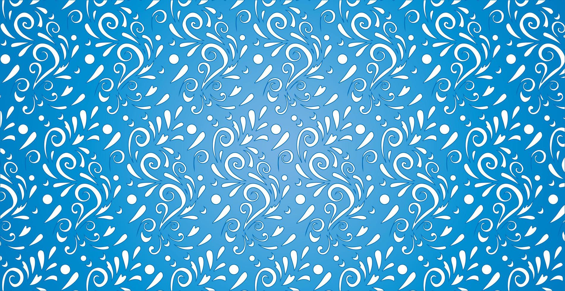 Abstract frosty patterns, panoramic blue and white web pattern background - Vector