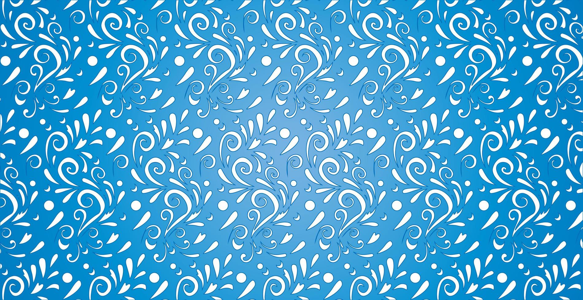 Abstract frosty patterns, panoramic blue and white web pattern background - Vector