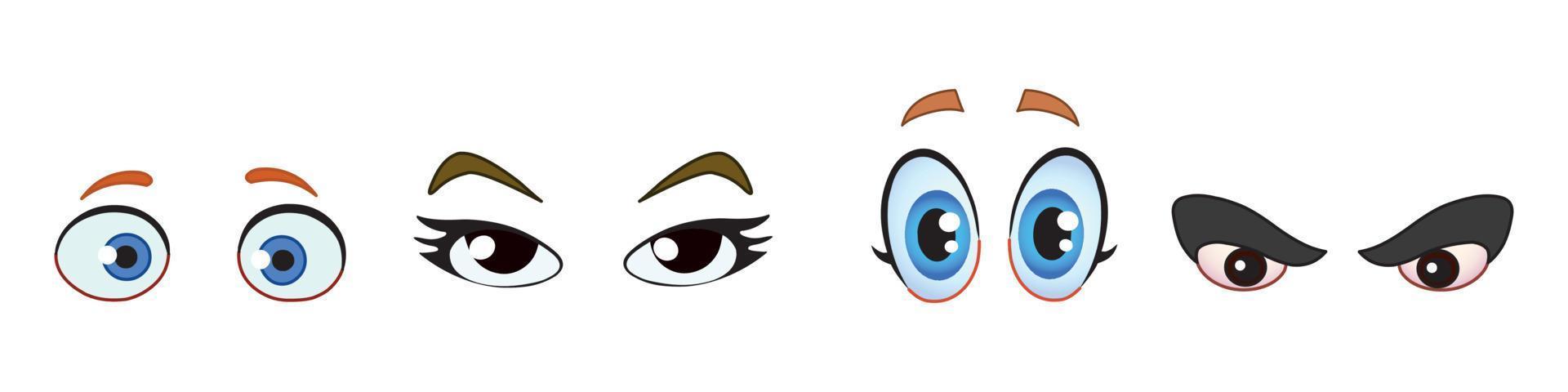 Funny cartoon eyes set vector