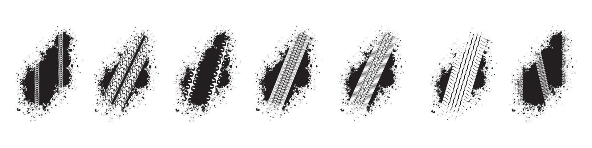 Dirty tire tracks vector