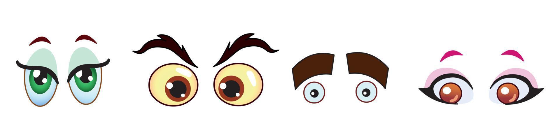 Funny cartoon eyes set vector