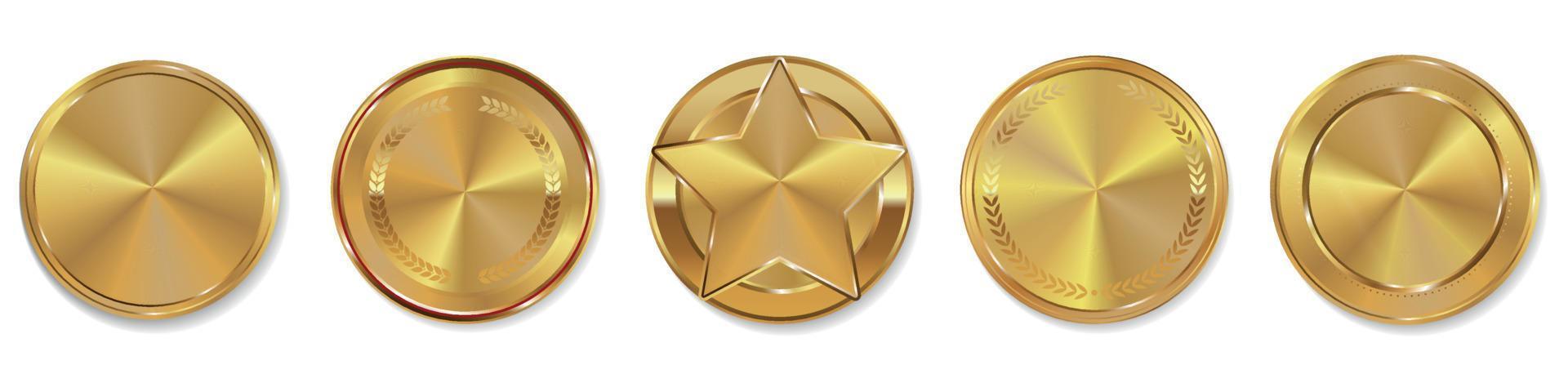 Vector illustration of gold seal set