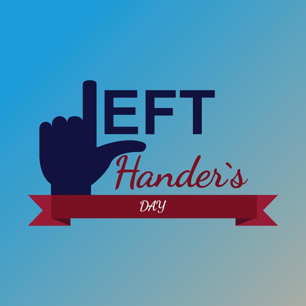 Left handers day Typography Free Vector