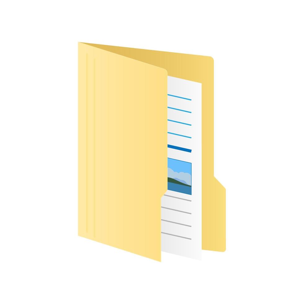 Folder with computer file icon isolated on white background vector