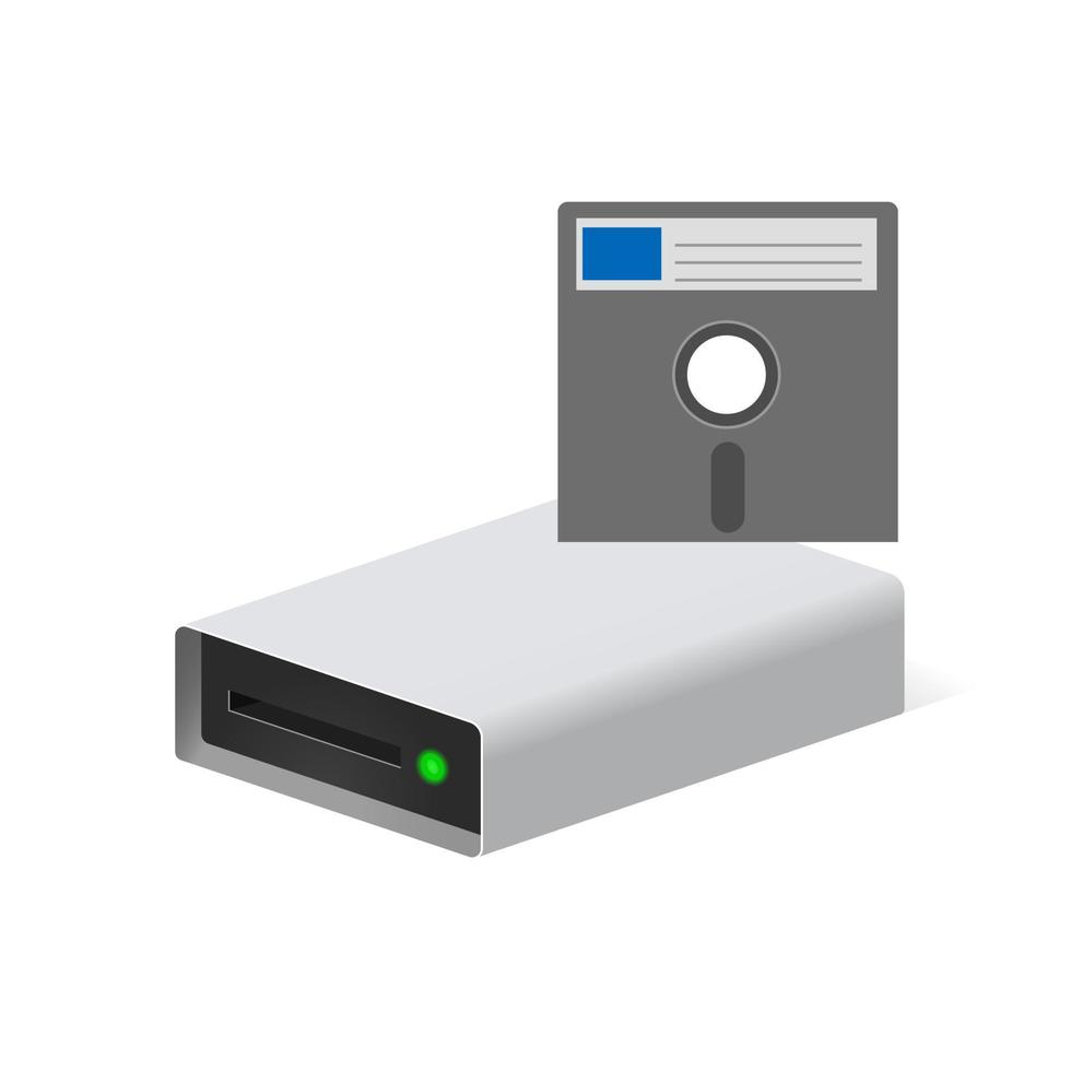 Volumetric floppy disk and disk drive for personal computer vector