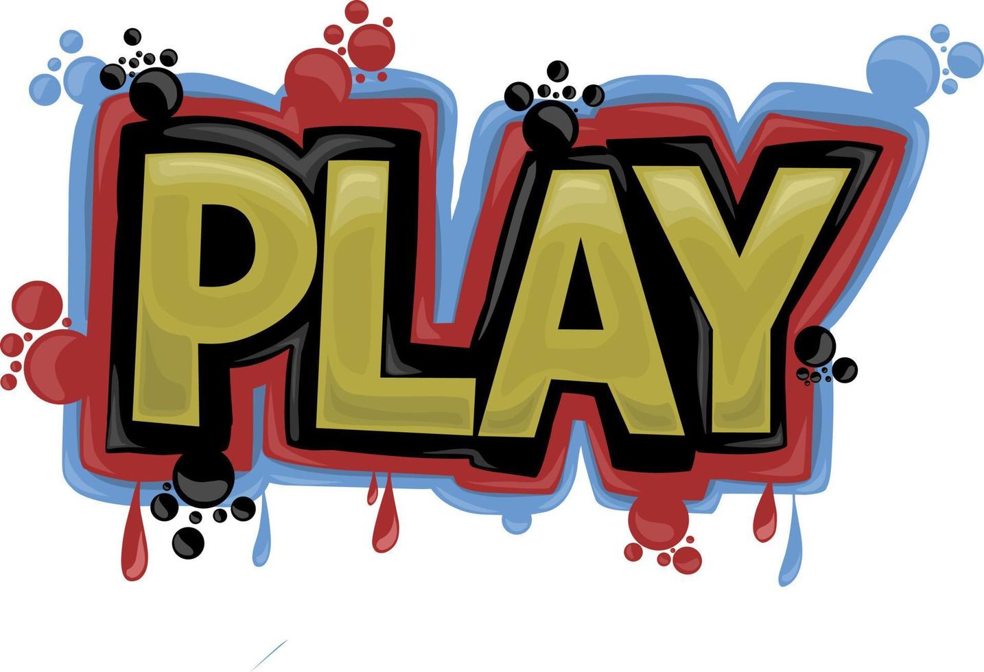 PLAY writing graffiti design on white background vector