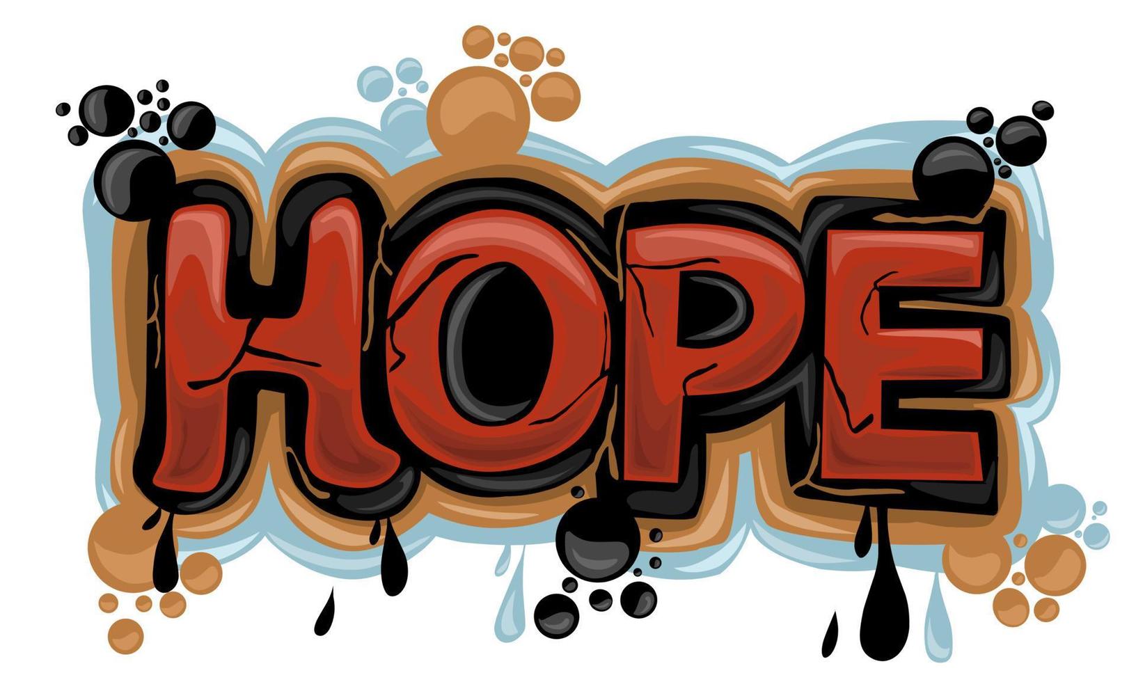 HOPE writing graffiti design on a white background vector
