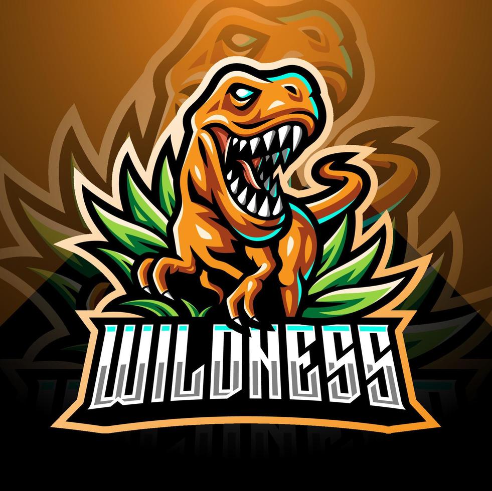 diseño de logotipo de mascota deportiva de dinosaurio vector