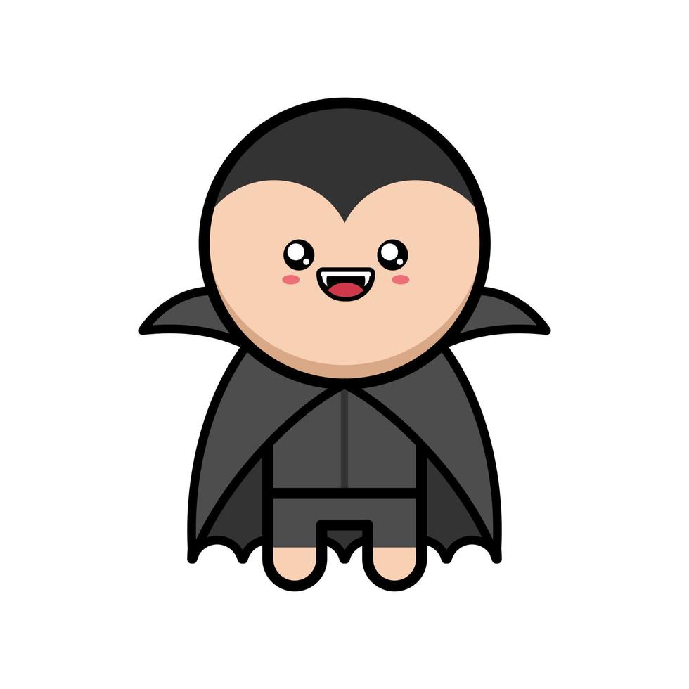 Cute cartoon scary dracula on white background vector