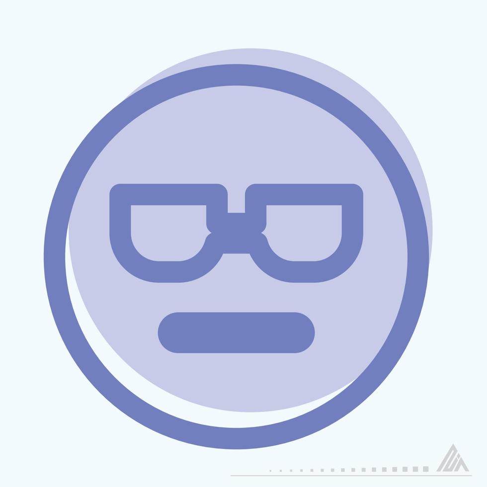 icono emoticon cool - estilo de dos tonos vector