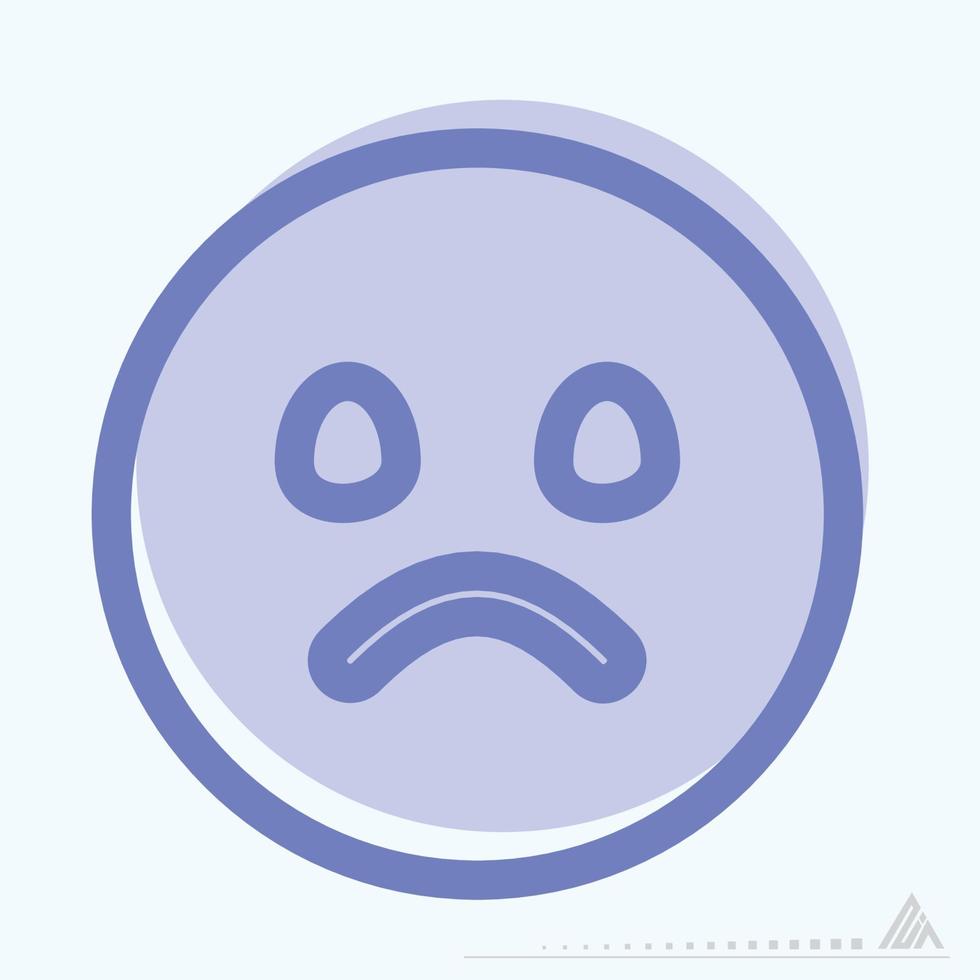 icono emoticon triste - estilo de dos tonos vector