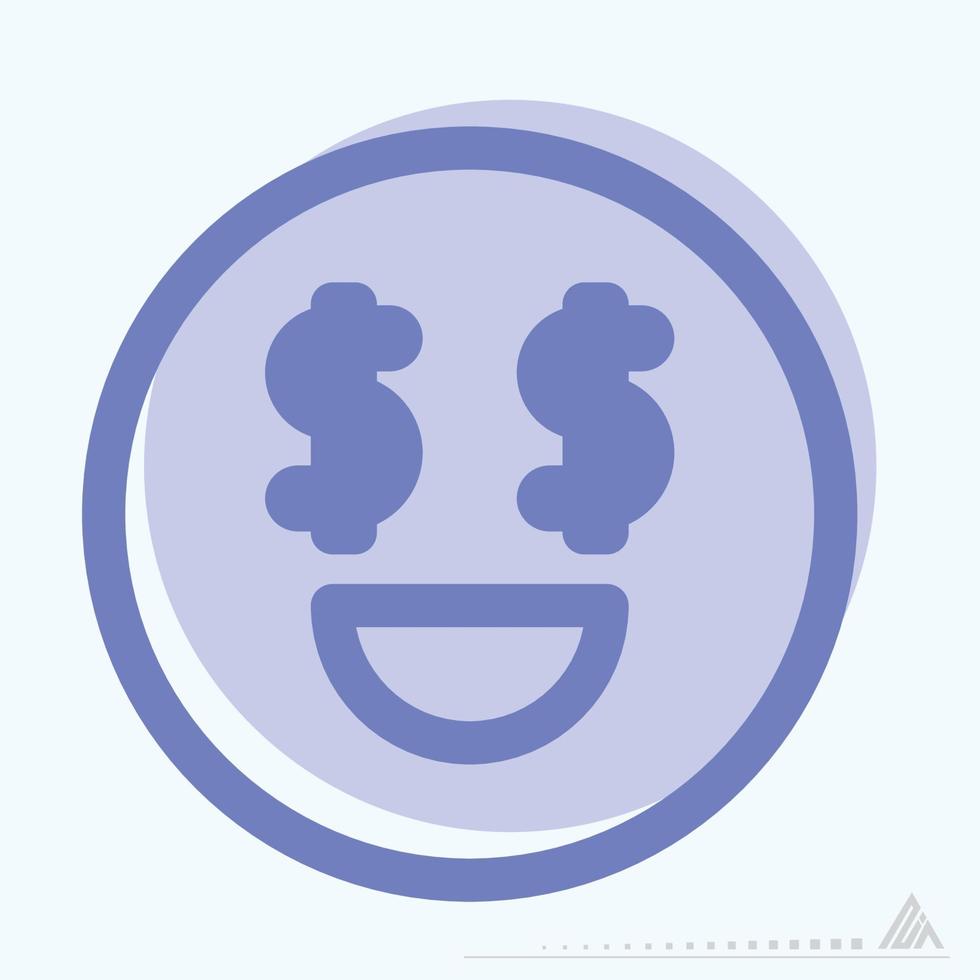 Icon Emoticon Money - Two Tone Style vector