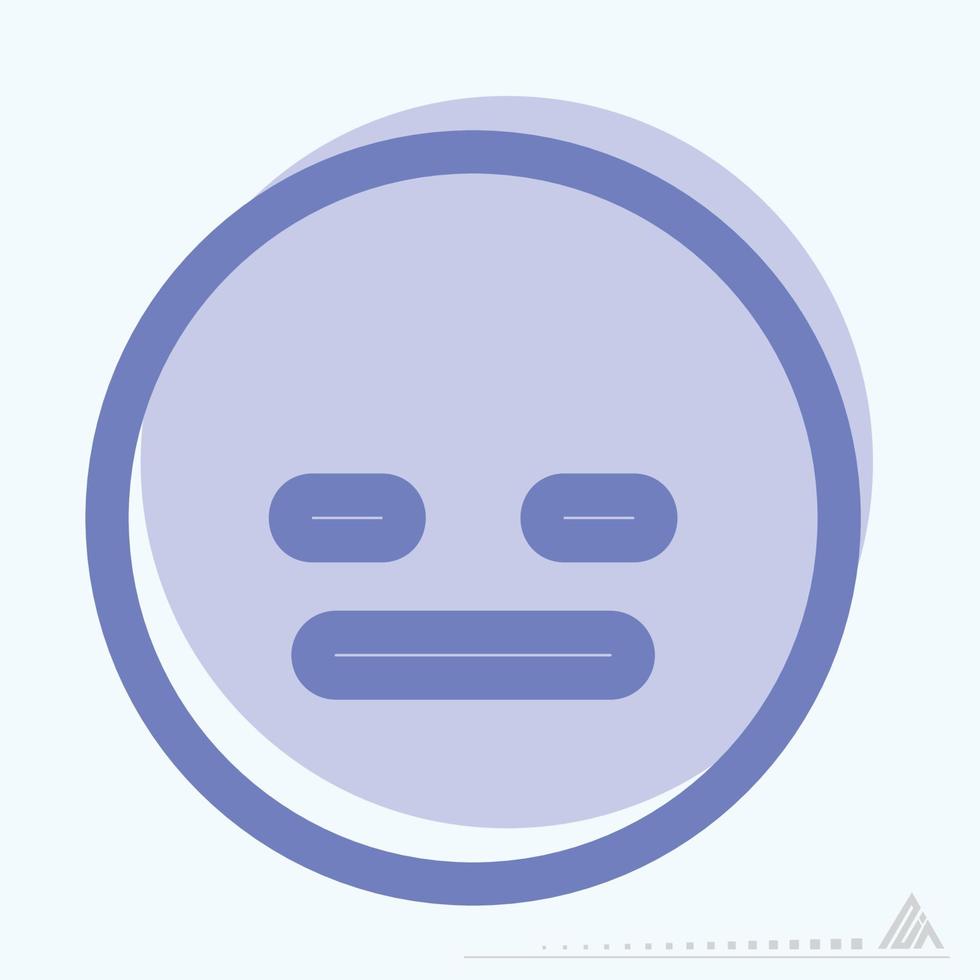 Icon Emoticon Straight Face - Two Tone Style vector