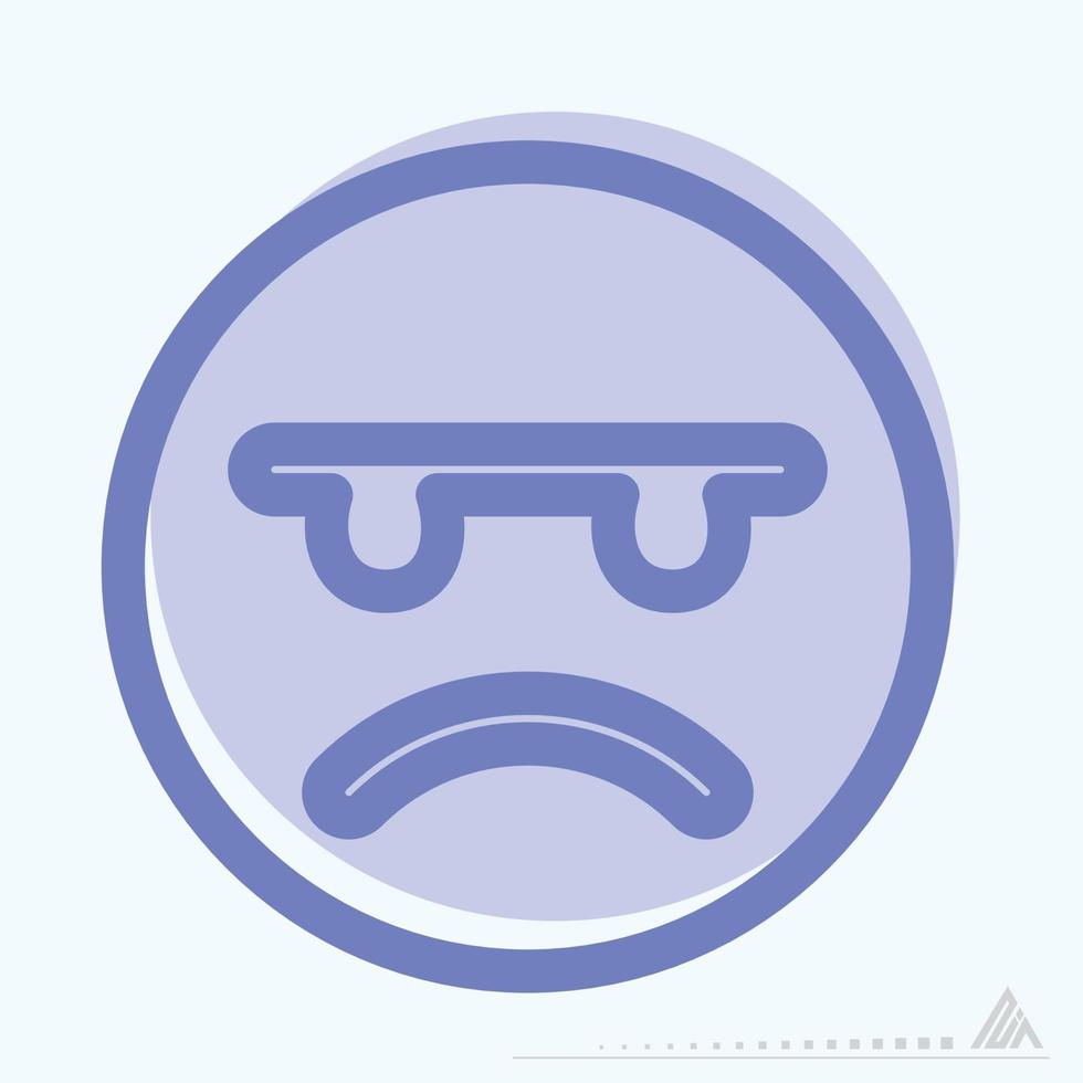 Icon Emoticon Angry - Two Tone Style vector