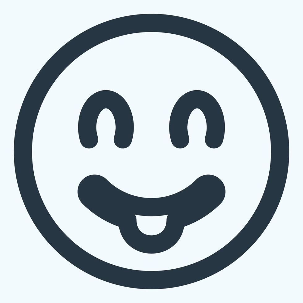 Icon Emoticon Tongue - Line Cut Style vector