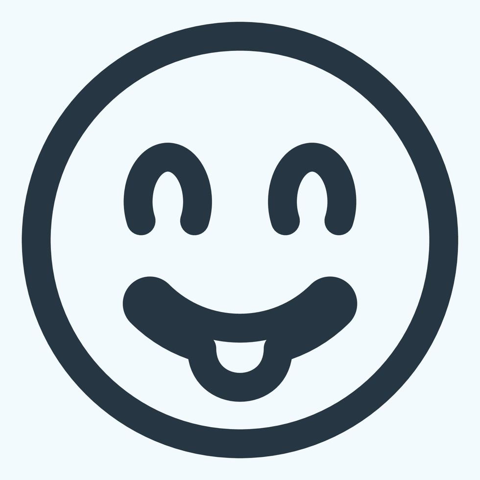 Icon Emoticon Tongue - Line Cut Style vector