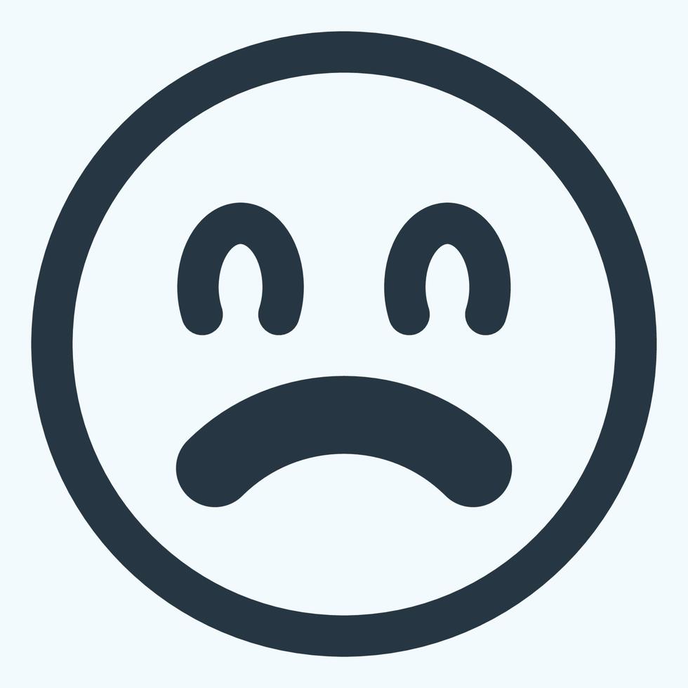 Icon Emoticon Sad 2 - Line Cut Style vector