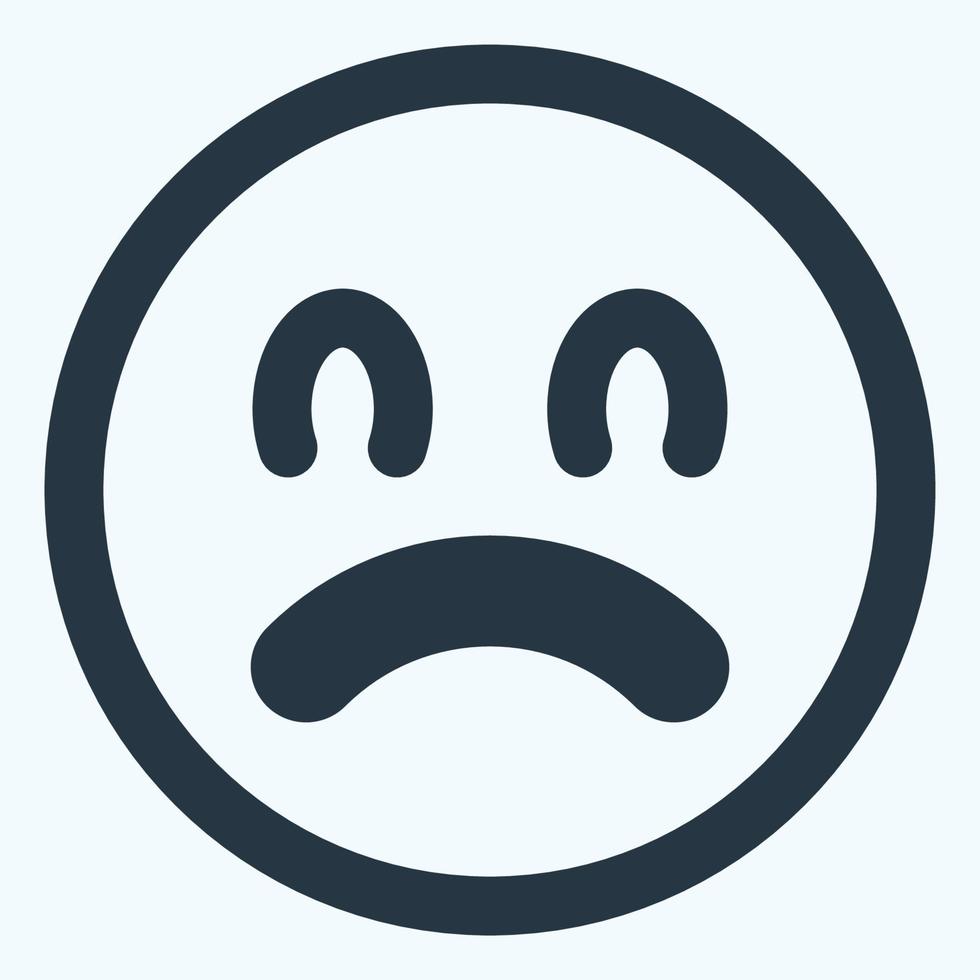 icono emoticon triste 2 - estilo de corte de línea vector