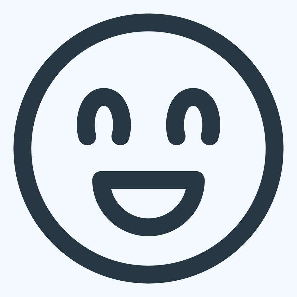 icono emoticon feliz - estilo de corte de línea vector