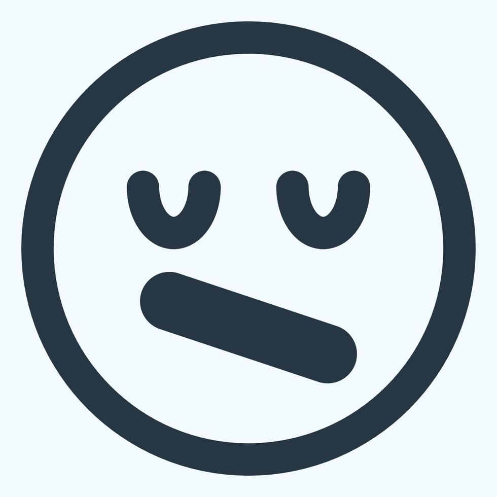 Icon Emoticon Wondering - Line Cut Style vector