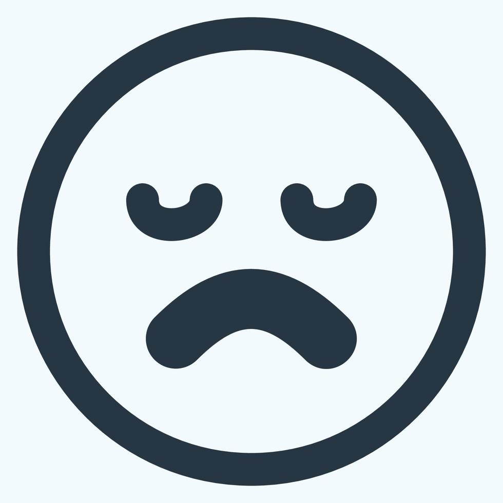 Icon Emoticon Sad - Line Cut Style vector