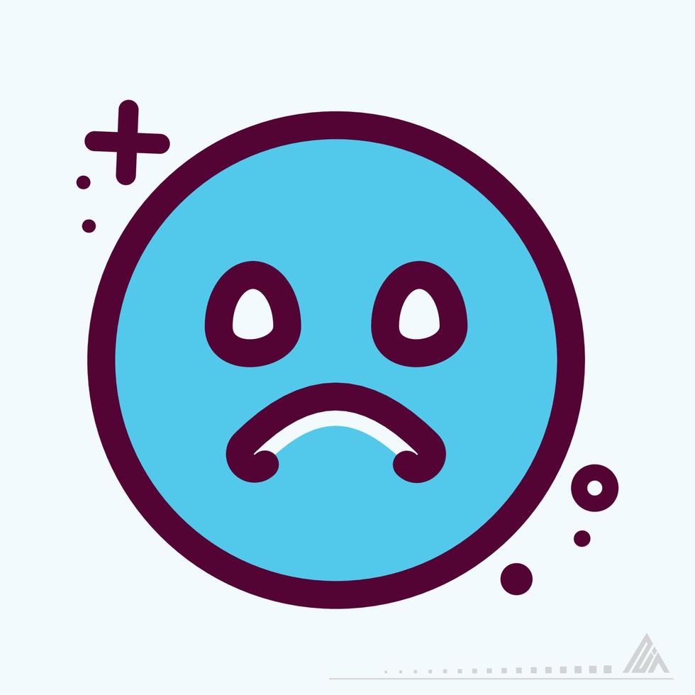 icono emoticon triste - mbe syle vector