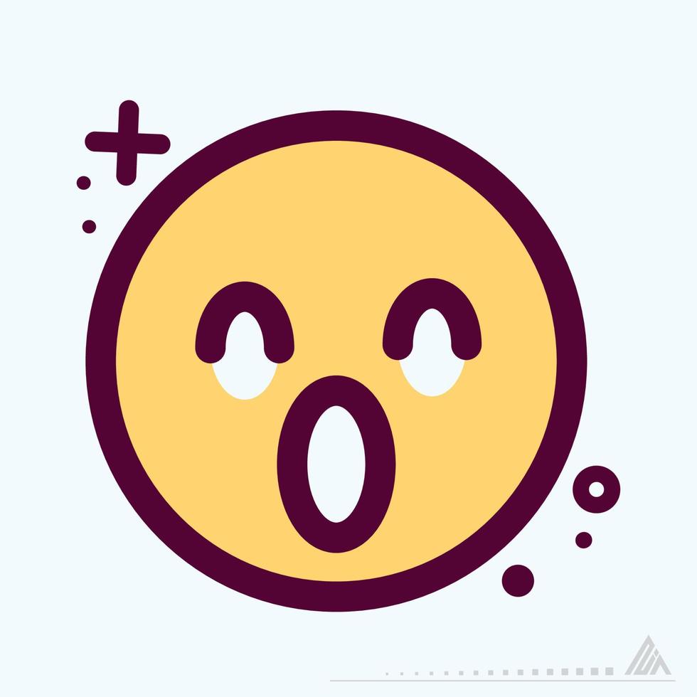 icono emoticon asustado - mbe syle vector