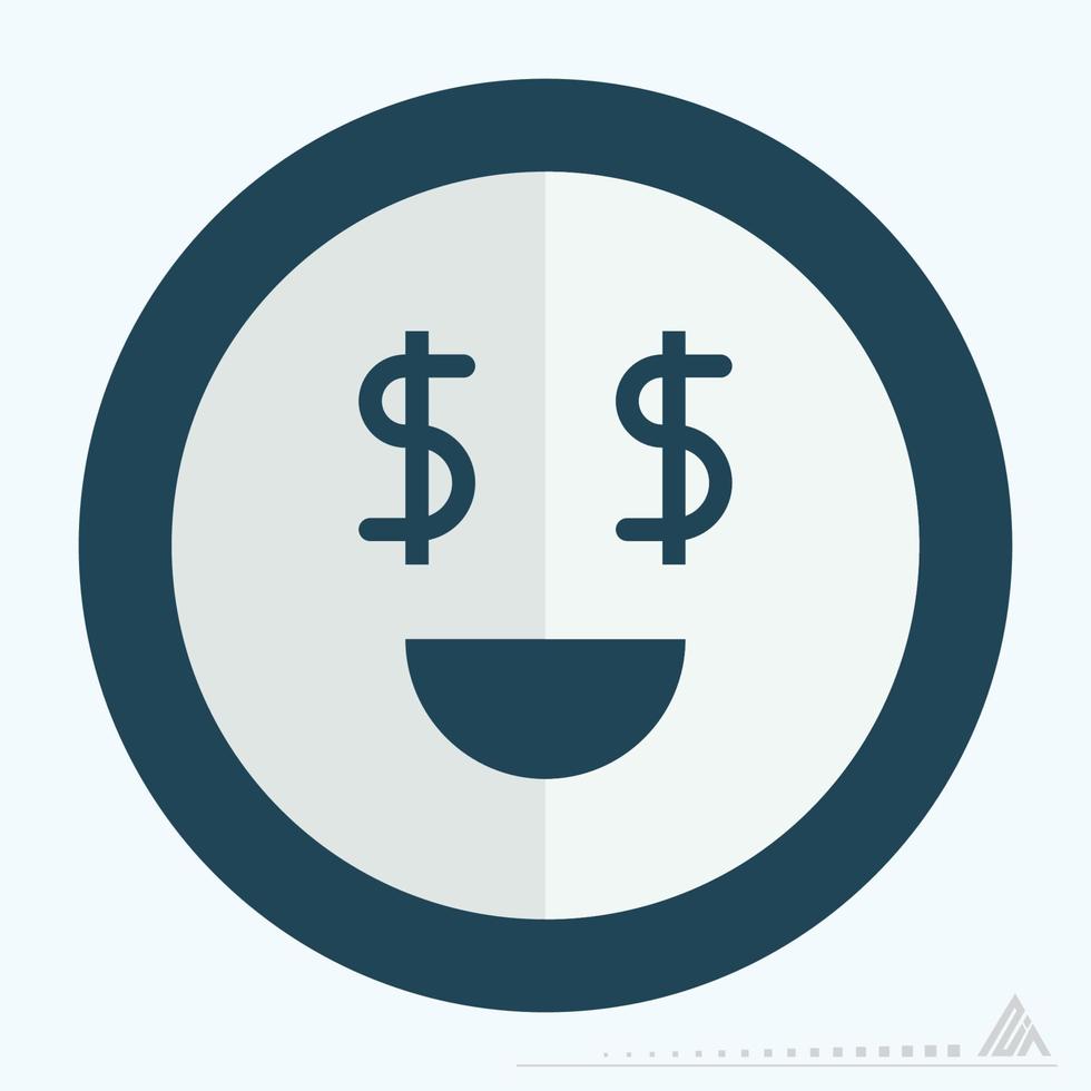 Icon Emoticon Money - Flat Style vector