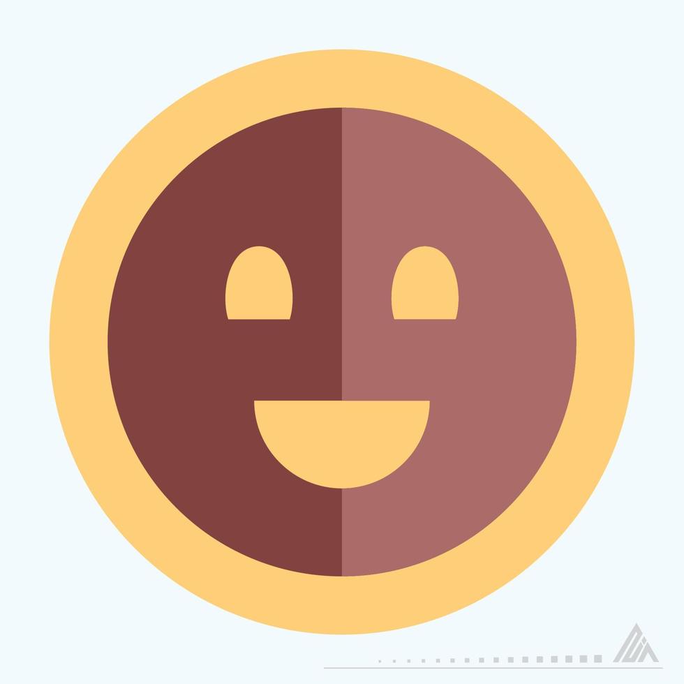 icono emoticon feliz - estilo plano vector