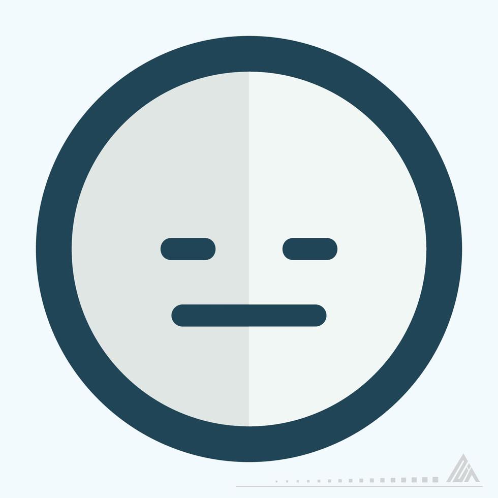 Icon Emoticon Straight Face - Flat Style vector