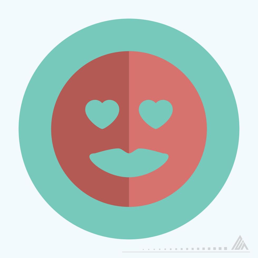 Icon Emoticon Love - Flat Style vector