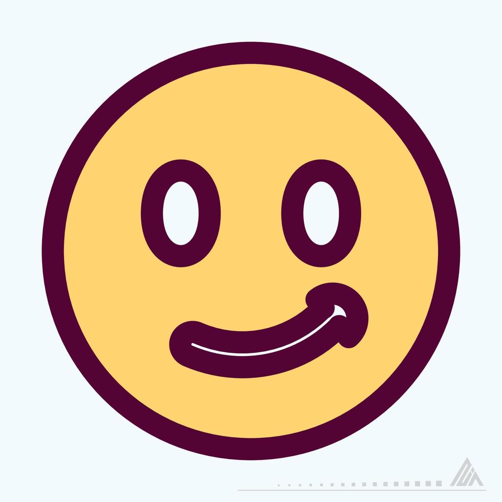 icono emoticon smile 2 - estilo de corte de línea de color vector