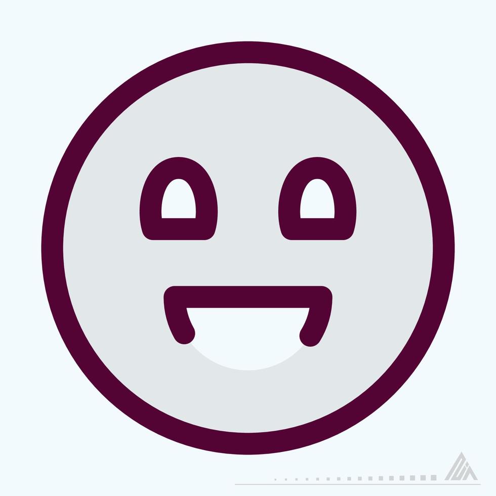 Icon Emoticon Happy - Color Line Cut Style vector