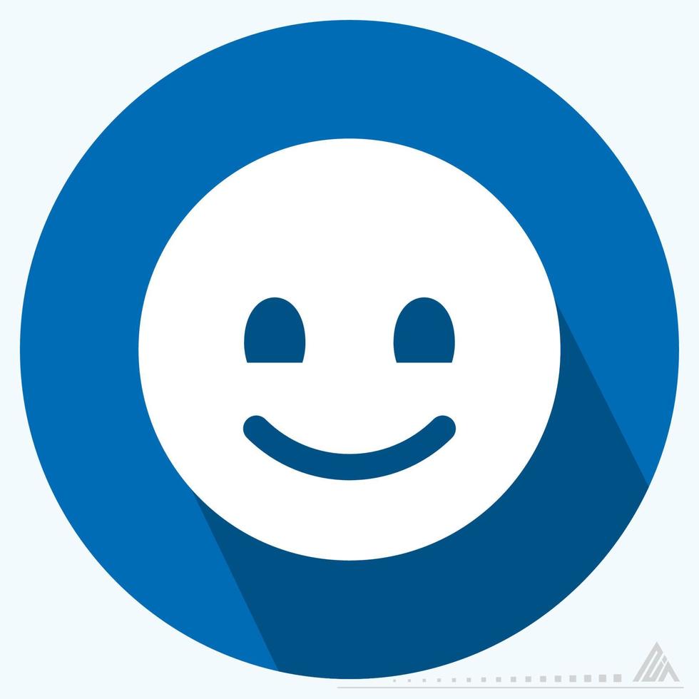 Icon Emoticon Smile - Long Shadow Style vector