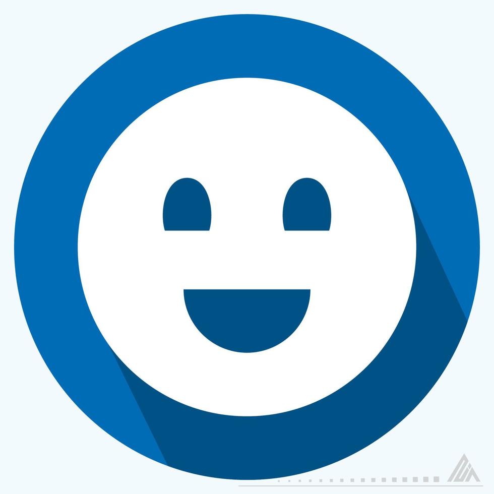 Icon Emoticon Happy - Long Shadow Style vector